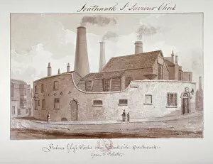 Bankside Gallery: Falcon Glass Works near Bankside, Southwark, London, 1827