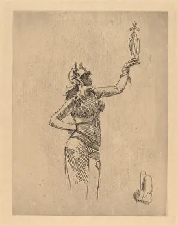 Falcon Collection: The Falconer (La fauconniere). Creator: Felicien Rops
