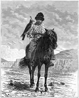 Images Dated 17th August 2007: A falconer, Turkestan, 19th century.Artist: Delort