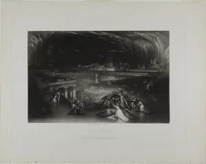 Apocalypse Gallery: The Fall of Babylon, from Illustrations of the Bible, 1835. Creator: John Martin