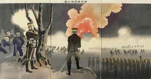 Kiyochika Kobayashi Prints: The Fall of Chinchow Fort, 1894. Creator: Kobayashi Kiyochika