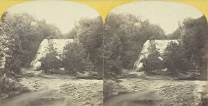 Waterfalls Gallery: Fall Creek, Ithaca, N.Y. 1st, or Ithaca Fall, from bridge, 150 feet high, 1860 / 65