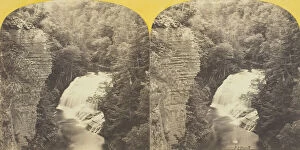 Albumen Print Stereo Collection: Fall Creek, Ithaca, N.Y. 2d, or Forest Fall, 60 feet high, from north bank, 1860 / 65