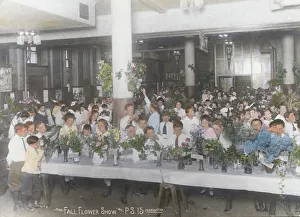 Manhattan Prints: The fall flower show at P.S. 15, Manhattan, c1921. Creator: Frances Benjamin Johnston