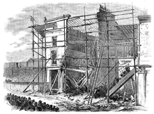 Industrial Accident Prints: Fall of three houses in Amherst-road, Hackney, 1862. Creator: Unknown