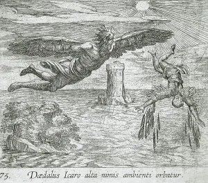 Wilhelm Janson Prints: The Fall of Icarus, published 1606. Creators: Antonio Tempesta, Wilhelm Janson
