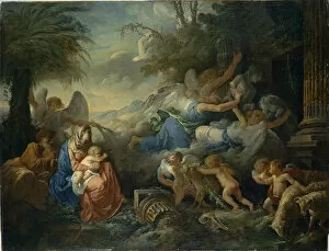 Musee Des Beaux Arts Gallery: The Fall of the Idols and the Rest on the Flight into Egypt, ca 1775. Creator: Lagrenee