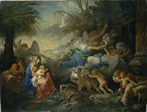 Idols Prints: The Fall of the Idols and the Rest on the Flight into Egypt, ca 1775. Creator: Lagrenee