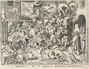 Legenda Aurea Prints: The Fall of the Magician Hermogenes (After Pieter Brueghel I)