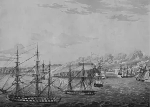 Capturing Collection: The Fall of Oswego, c1815. Artist: Robert Havell