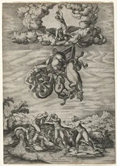 The Fall of Phaeton, c. 1545. Creator: Nicolas Beatrizet (French, 1515-after 1565)