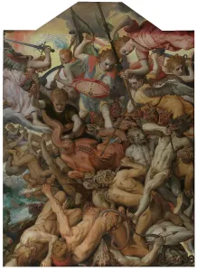 Good Versus Evil Prints: The Fall of the Rebel Angels, 1554. Creator: Frans Floris