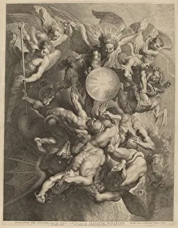 Lucas Vorsterman I Prints: The Fall of the Rebel Angels, 1621. Creator: Lucas Vorsterman