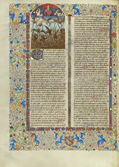 The Fall of the Rebel Angels; Cite de Dieu, about 1440-1450. Creator: Master of the Oxford Hours