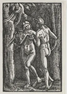 Albrecht Altdorfer German Prints: The Fall and Redemption of Man: Adam and Eve Eating the Forbidden Fruit, c. 1513. Creator