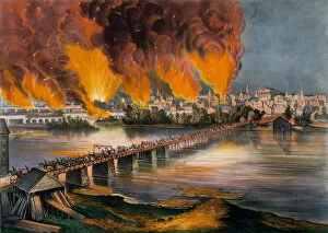 Images Dated 28th April 2020: The Fall of Richmond, Virginia, on the Night of April 2nd, 1865, 1865. 1865