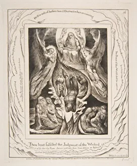 Blake Prints: The Fall of Satan, from Illustrations of the Book of Job, 1825-26. Creator: William Blake