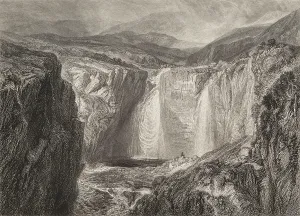 Turner Joseph Mallord William Prints: Fall of the Tees, Yorkshire, 1827. Creator: Edward Goodall