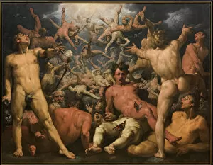 The Fall of the Titans, ca 1590. Artist: Haarlem, Cornelis Cornelisz. van (1562-1638)
