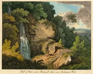 Waterfall Collection: Fall of Water down Hudswell Scar, near Richmond, York, 19th century? Creator: Unknown