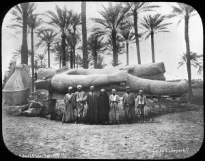 Monumental Prints: Fallen colossal statue of Rameses the Great, Memphis, Egypt, c1890. Artist: G Lekegian
