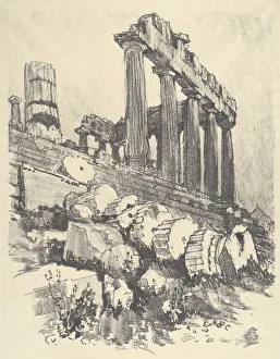 The Fallen Column, Athens, 1913. Creator: Joseph Pennell