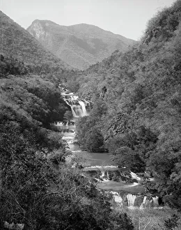 Cascading Prints: Falls of the Abra, distant view, between 1880 and 1897. Creator: William H. Jackson