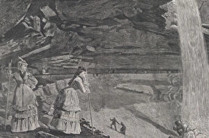 Images Dated 8th December 2020: Under the Falls, Catskill Mountains (Harpers Weekly, Vol. XVI), September 14, 1878