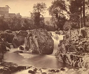 Granite Gallery: Falls of the Llugwy, at Pont-y-Pair, 1857. Creator: Roger Fenton