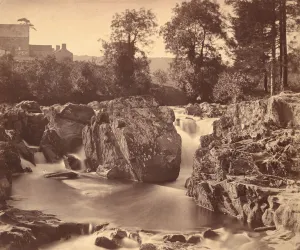 Granite Gallery: Falls of the Llugwy, at Pont-y-Pair, 1857. Creator: Roger Fenton