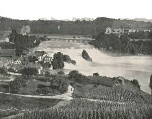 Vineyard Prints: The Falls of the Rhine, Schaffhausen, Switzerland, 1895. Creator: Francis Frith & Co