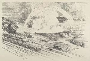 Station Gallery: Falls Station, Niagara, 1910. Creator: Joseph Pennell