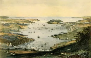 Leo Walmsley Prints: Falmouth Harbour, c1840, (1942). Creator: Newman & Co