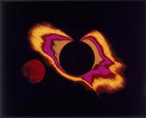 Shoot for the Moon Collection: False colour photograph of the sun and the moon, c1970s