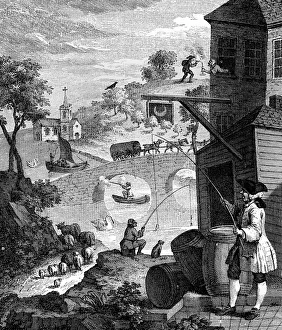 Optical Illusion Prints: False Perspective, 1753. Artist: Luke Sullivan