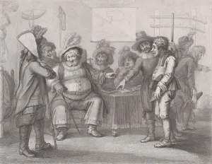 Geoffrey Prints: Falstaff at Justice Shallows Mustering His Recruits (Shakespeare, Henry IV, Part