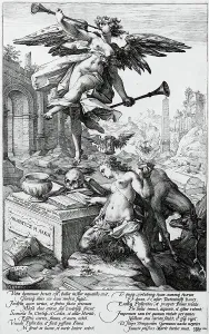 Fame and History, 1586. Creator: Hendrik Goltzius
