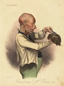 Comb Prints: Fameuse perruque, 1836. Creator: Honore Daumier