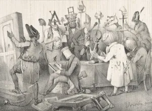 Clement Prints: Fameux Jury de Peinture. Salon de 1841, March 20, 1841. Creator: Clement Pruche