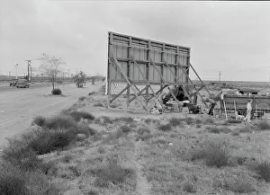 Camping Out Prints: Three families camped on the plains along US 99 in California