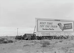 Camping Out Prints: Three families camped on the plains along US 99 in California
