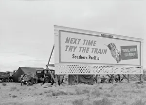 Camping Out Prints: Three families camped on the plains along US 99 in California