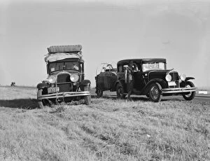 Cotton Picker Gallery: Two families originating from Independence, Kansas, on U.S. 99, between Tulare and Fresno, 1939