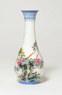 Glazed Gallery: Famille-Rose Vase, first half of 20th century. Creator: Unknown