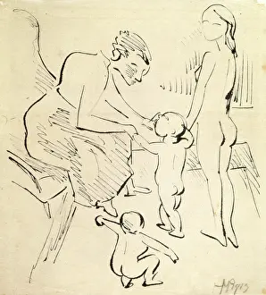 Pechstein Hermann Max Prints: The Family, 1913. Creator: Max Pechstein.
The Family, 1913. Creator: Max Pechstein