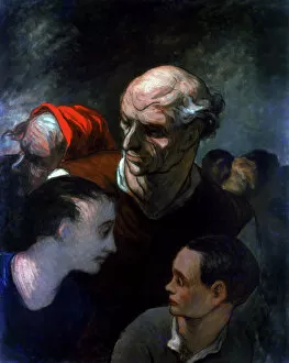Barricade Collection: Family in a Barricade during the Paris Commune, 1870. Artist: Honore Daumier