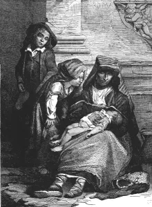 Bates Hw Prints: Family of Beggars; Rome and United Italy, 1875. Creator: Unknown