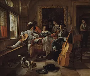 Trumpet Gallery: The Family Concert, 1666. Creator: Jan Steen