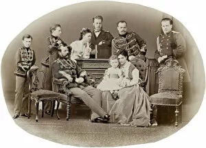 Monochrome Picture Collection: The Family of Emperor Alexander II of Russia, c. 1871. Creator: Levitsky