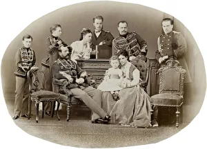 Blackwhite Prints: The Family of Emperor Alexander II of Russia, c. 1871. Creator: Levitsky